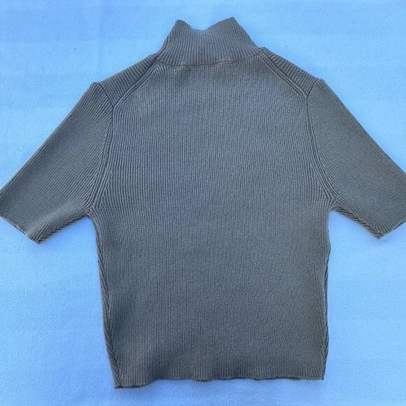 Zara Cowl Neck Short Sleeve Sweater Tee Shirt Mid Length Classy - M - Picture 2 of 4